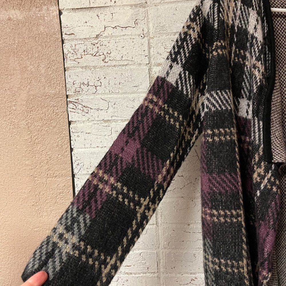 Signature Studio Open Front Plaid Sweater Cardigan xl - Picture 3 of 8